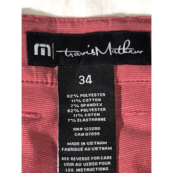 Travis Mathew Men's Watermelon Red Bermuda Golf Shorts - Picture 3 of 8